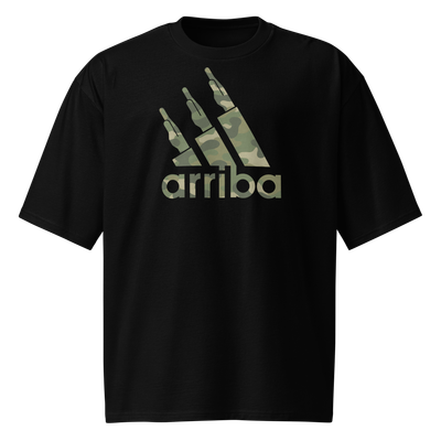 Camiseta oversize negra &quot;arriba&quot; camuflaje