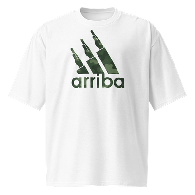 Camiseta oversize blanca &quot;arriba&quot; camuflaje