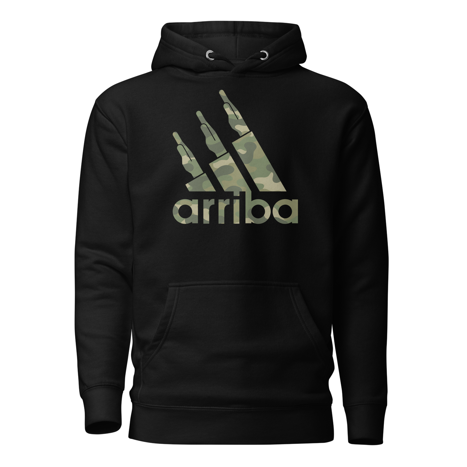 Sudadera negra &quot;arriba&quot; camuflaje