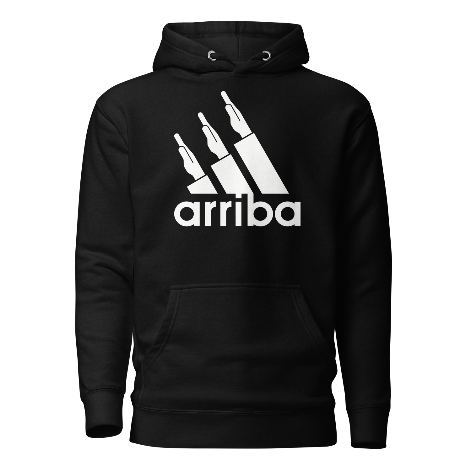 Sudadera negra &quot;arriba&quot; blanco