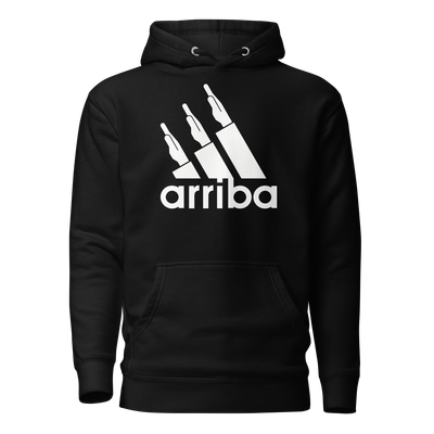 Sudadera negra &quot;arriba&quot; blanco