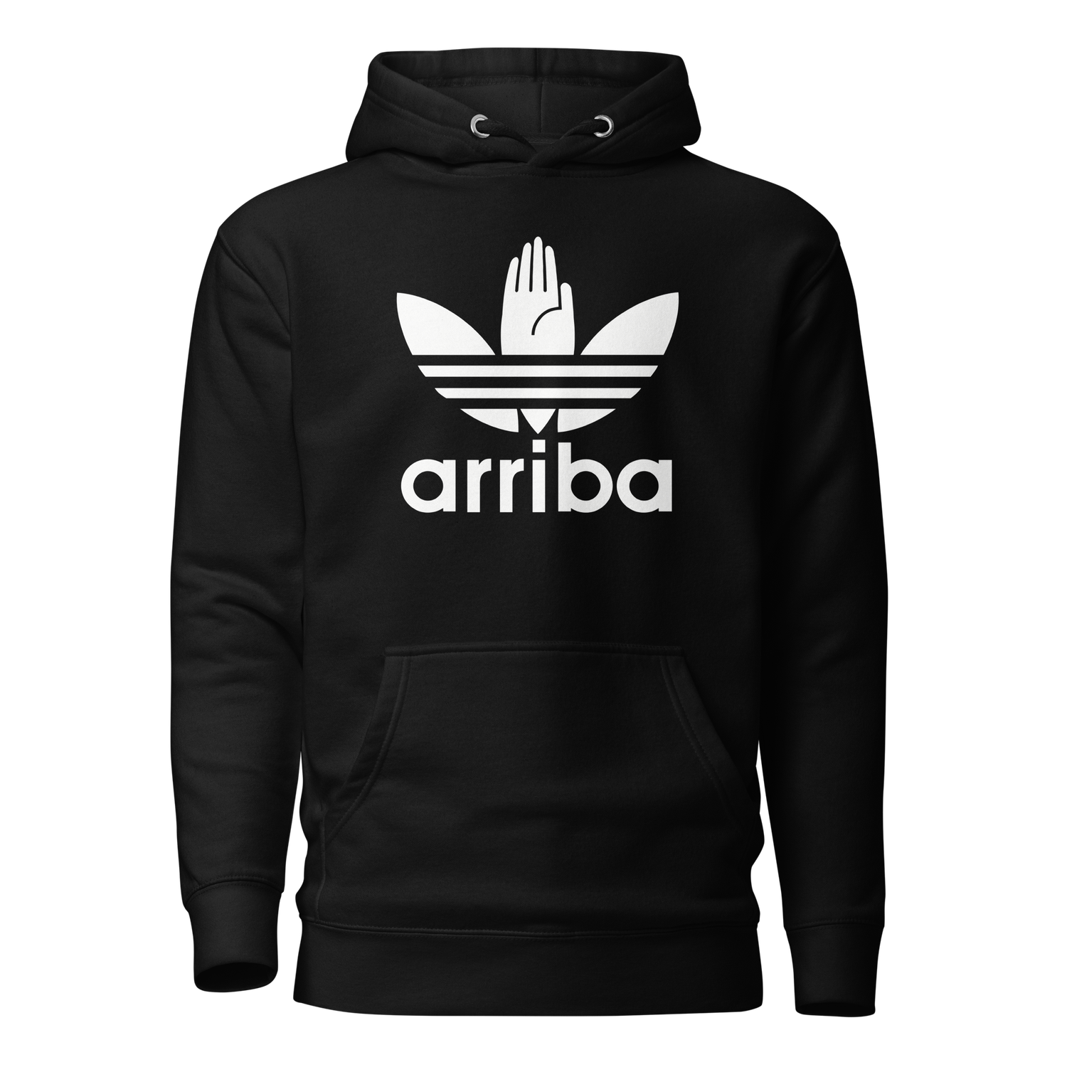 Sudadera negra &quot;arriba 2&quot; blanco