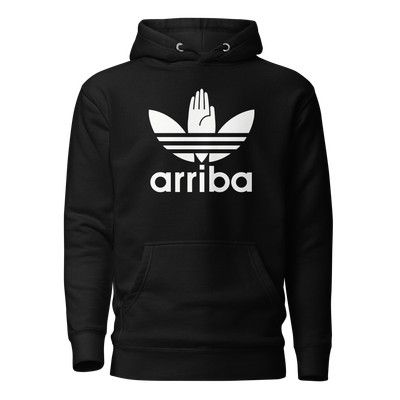 Sudadera negra &quot;arriba 2&quot; blanco