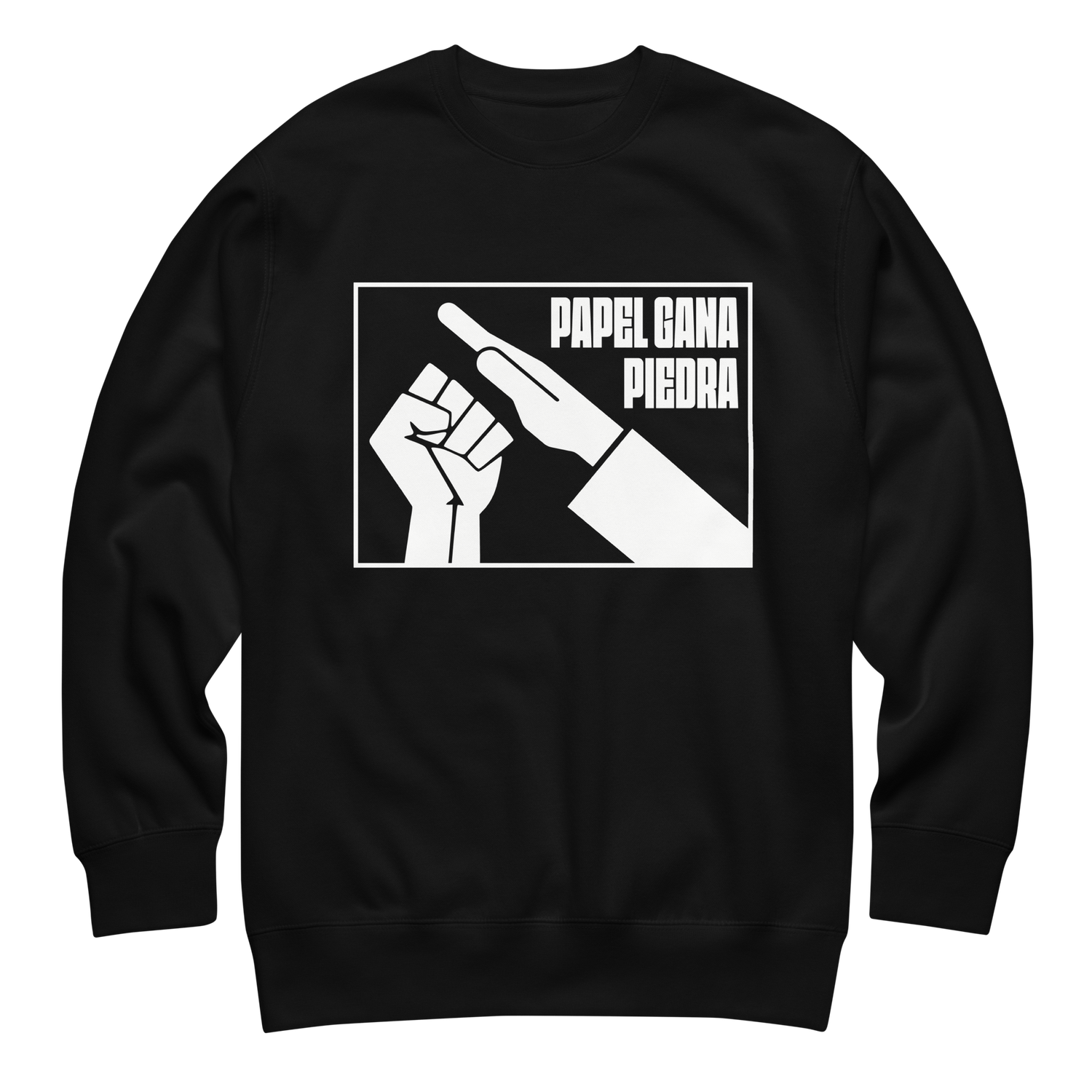 Suéter negro "Papel gana piedra"
