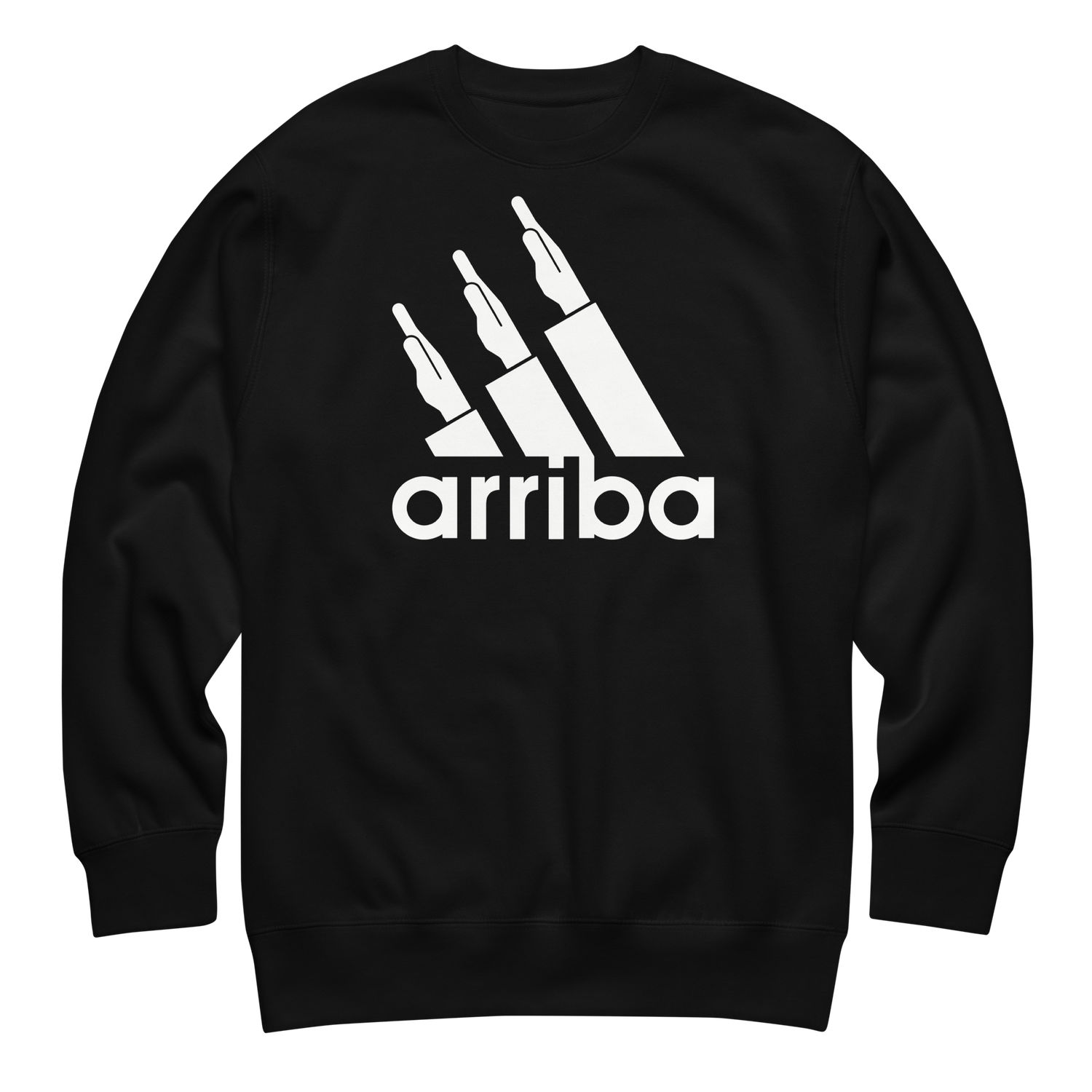 Suéter negro "arriba" blanco