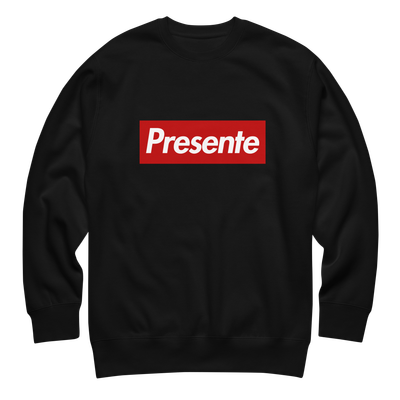 Suéter negro "presente" rojo