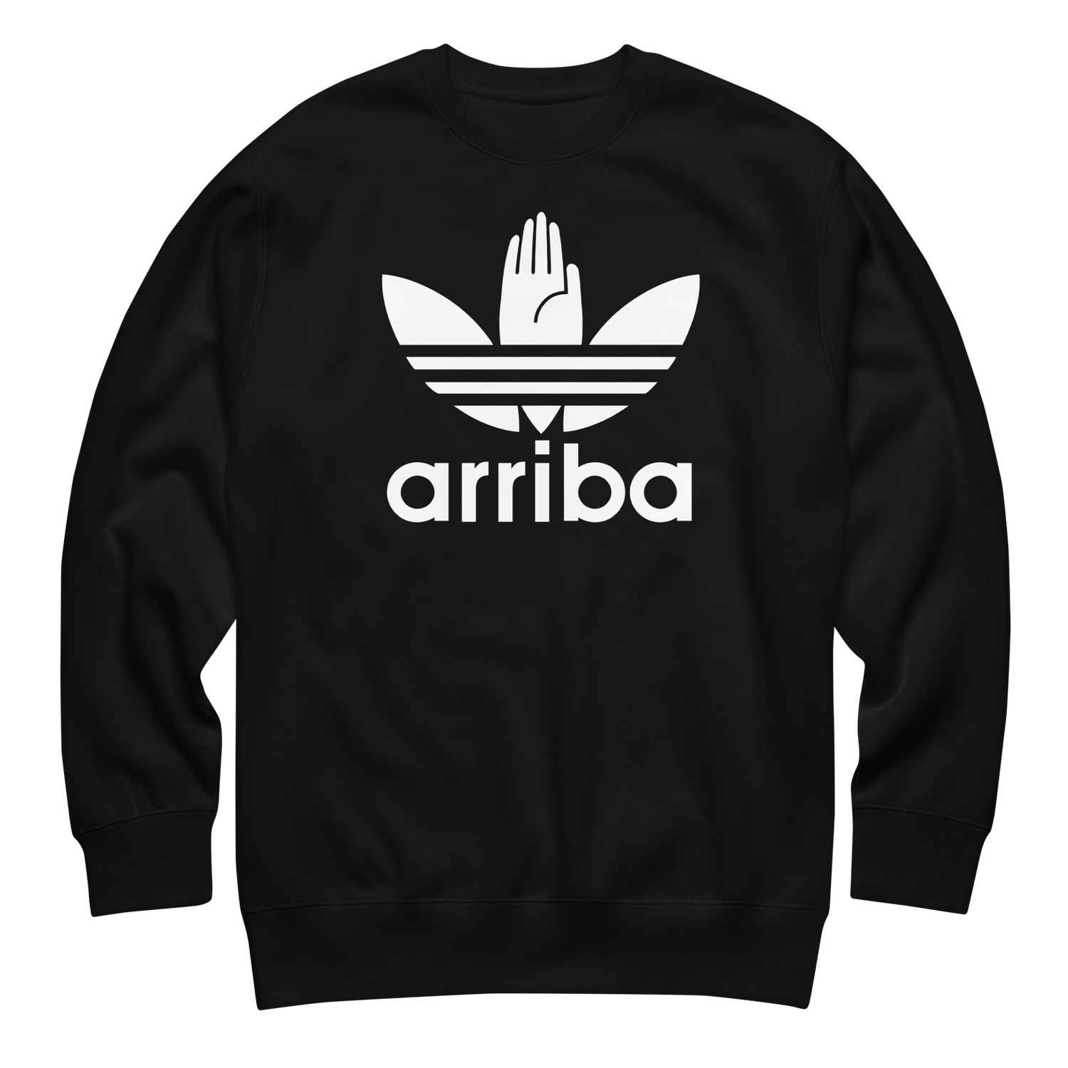 Suéter negro "arriba 2" blanco