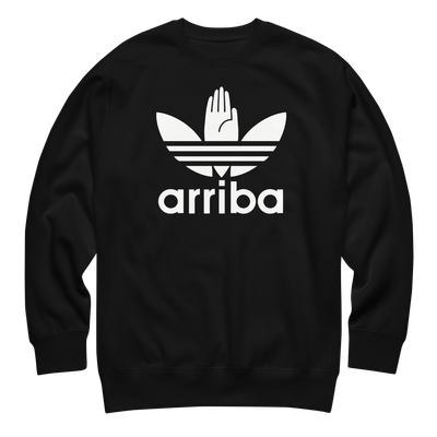 Suéter negro "arriba 2" blanco