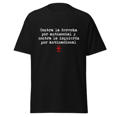 Camiseta negra "Contra la derecha y contra la izquierda"