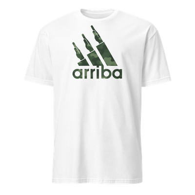 Camiseta blanca "arriba" camuflaje
