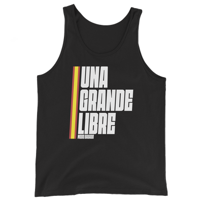 Camiseta tirantes negra (tank top)  "UNA, GRANDE, LIBRE"