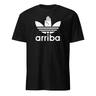Camiseta negra ["arriba 2" blanco]