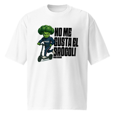 Camiseta oversize blanca "NO ME GUSTA EL BRÓCOLI"