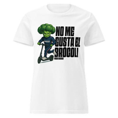 Camiseta mujer blanca "NO ME GUSTA EL BRÓCOLI"