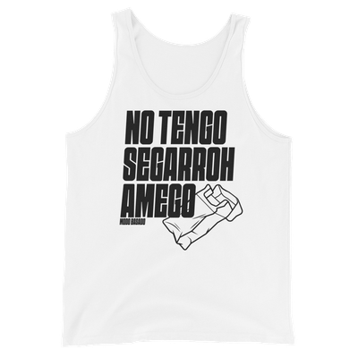 Camiseta tirantes blanca (tank top)  ["No tengo segarroh" negro]