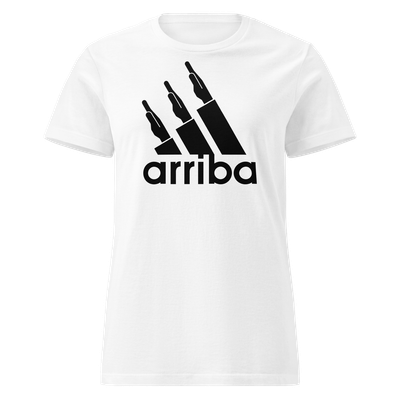 Camiseta mujer blanca  ["arriba" en negro]