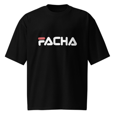Camiseta oversize negra "FACHA" blanco