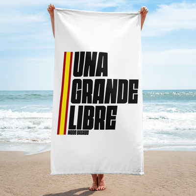 Toalla blanca "UNA, GRANDE, LIBRE"  100x150cm