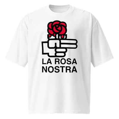 Camiseta oversize blanca "LA ROSA NOSTRA"