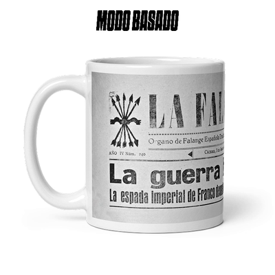 Taza blanca "La guerra ha terminado"