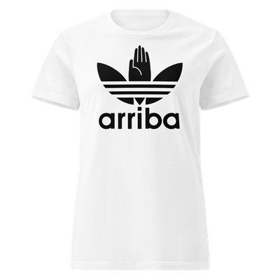 Camiseta mujer blanca  ["arriba 2" en negro]