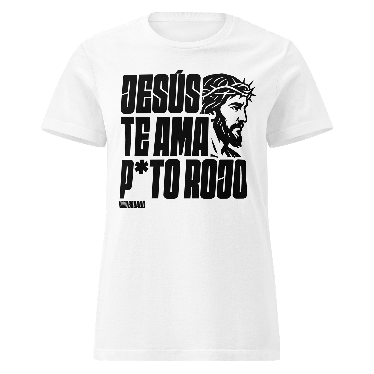 Camiseta mujer blanca "¡Jesús te ama!"