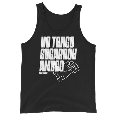 Camiseta tirantes negra (tank top)  ["No tengo segarroh " blanco]