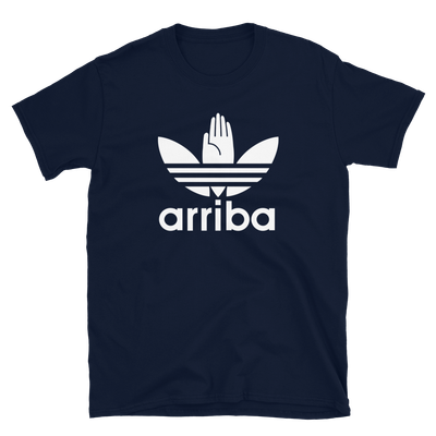 Camiseta azul marino ["arriba 2" en blanco]