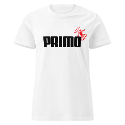 Camiseta mujer blanca  ["PRIMO" negro]
