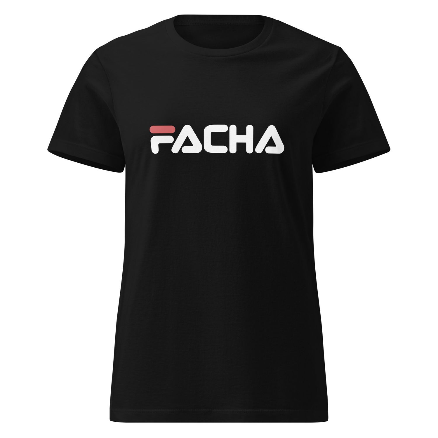 Camiseta mujer negra  ["FACHA" blanco]