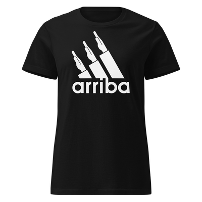 Camiseta mujer negra  ["arriba" en blanco]