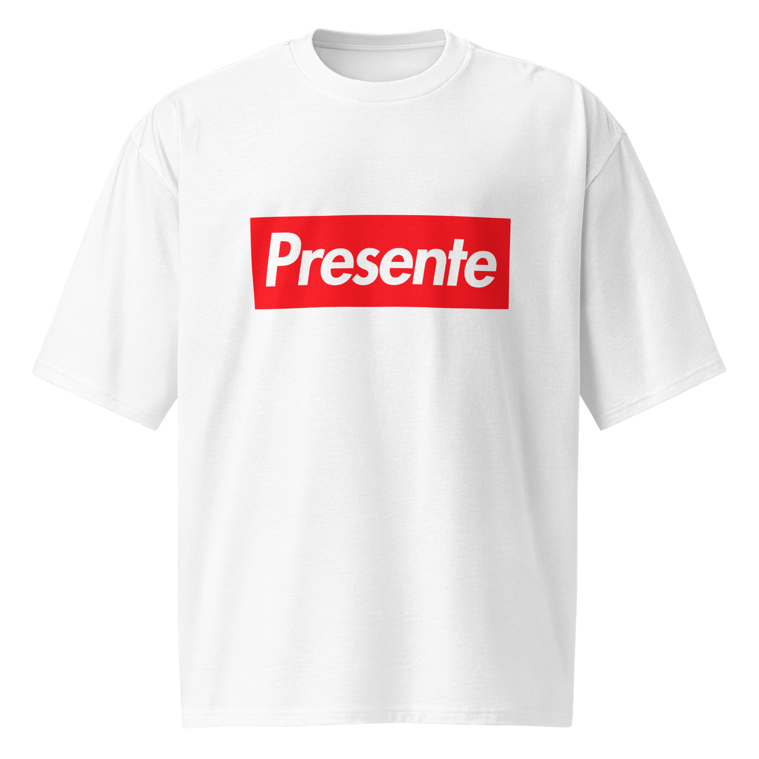 Camiseta oversize blanca "Presente"