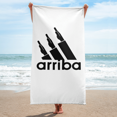 Toalla blanca "arriba" (negro) 100x150cm