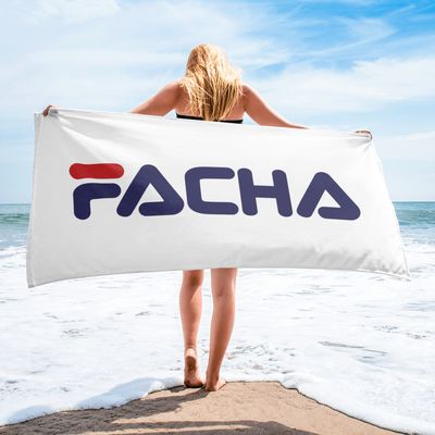Toalla blanca "FACHA"  100x150cm