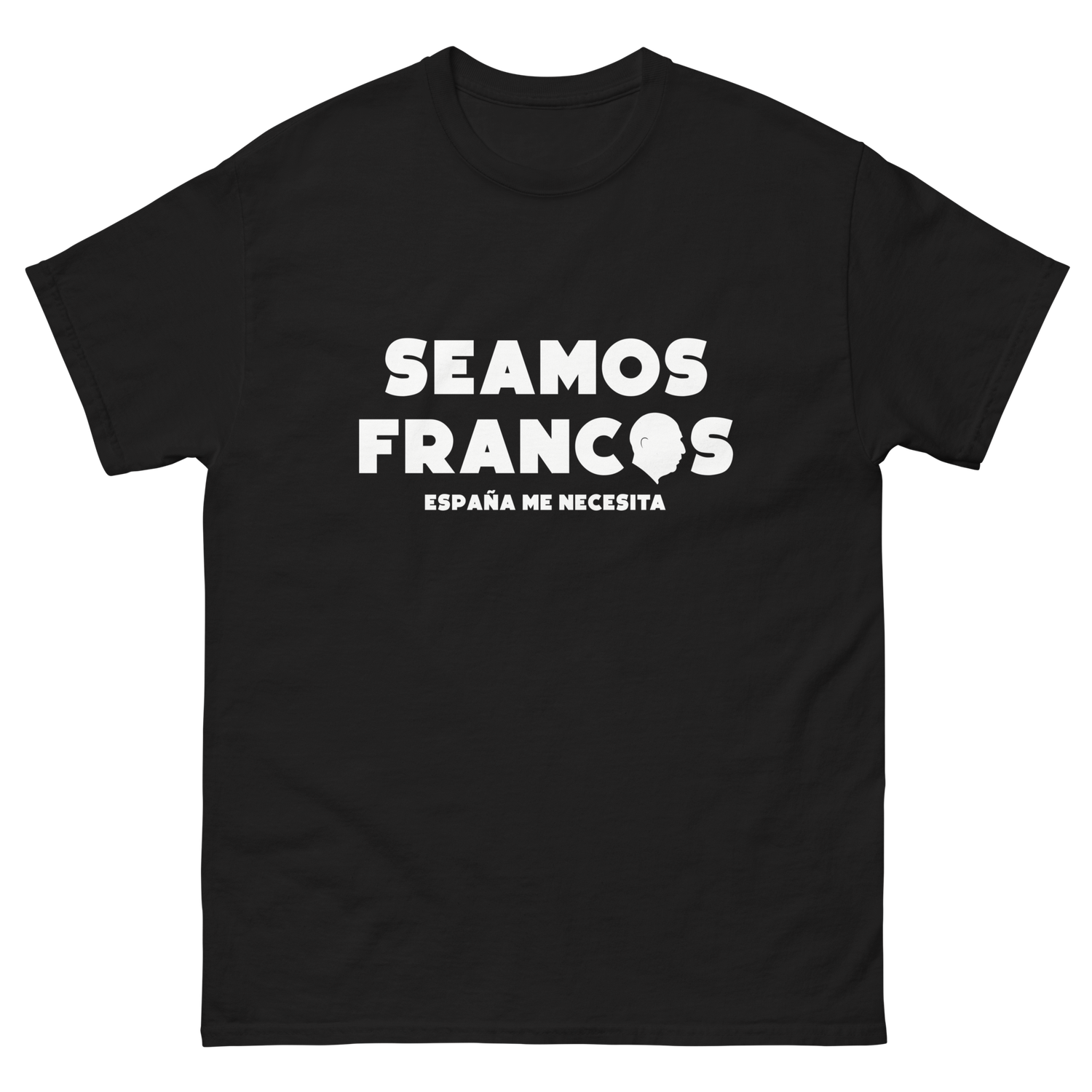 Camiseta negra "SEAMOS FRANCOS" ESP