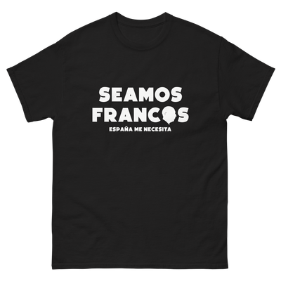 Camiseta negra "SEAMOS FRANCOS" ESP