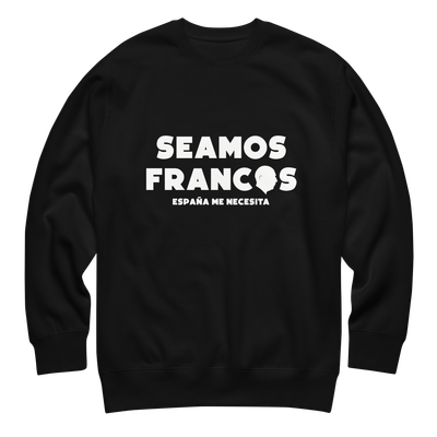 Suéter negro "SEAMOS FRANCOS" ESP