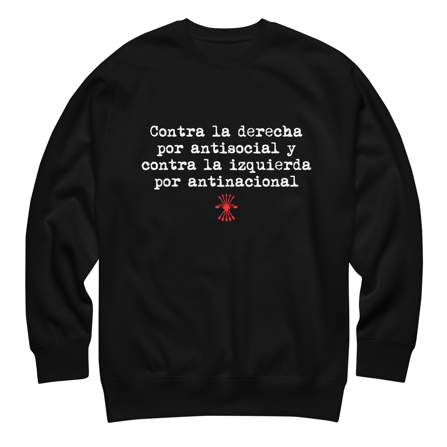 Suéter negro "Contra la derecha y contra la izquierda"