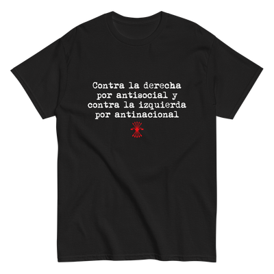 Camiseta negra "Contra la derecha y contra la izquierda"