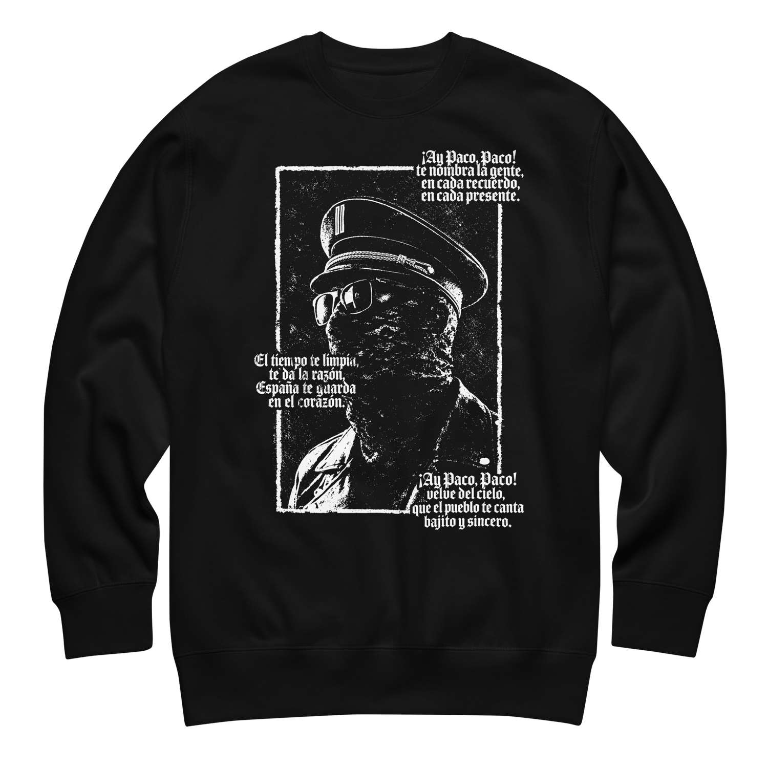 Suéter negro "Coronel Basado - letra"