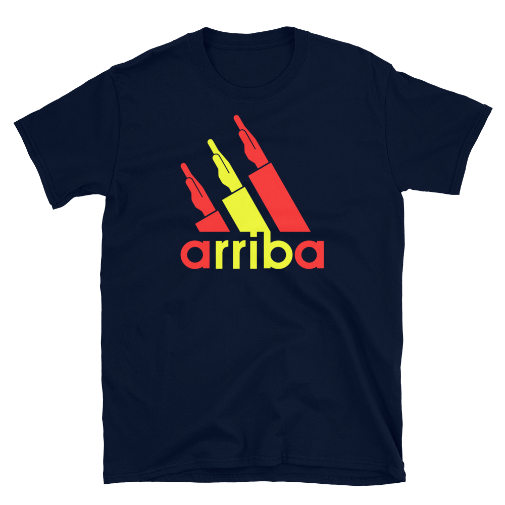 Camiseta azul marino "arriba" rojigualda