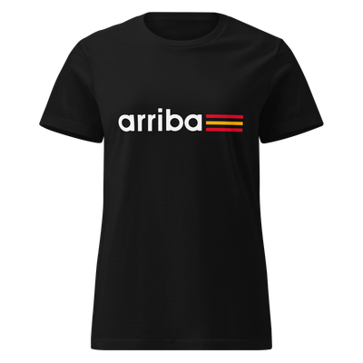 Camiseta mujer negra "arriba" franjas