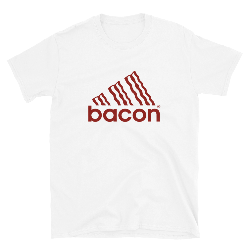 Camiseta blanca "bacon" logo