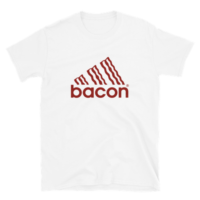 Camiseta blanca "bacon" logo