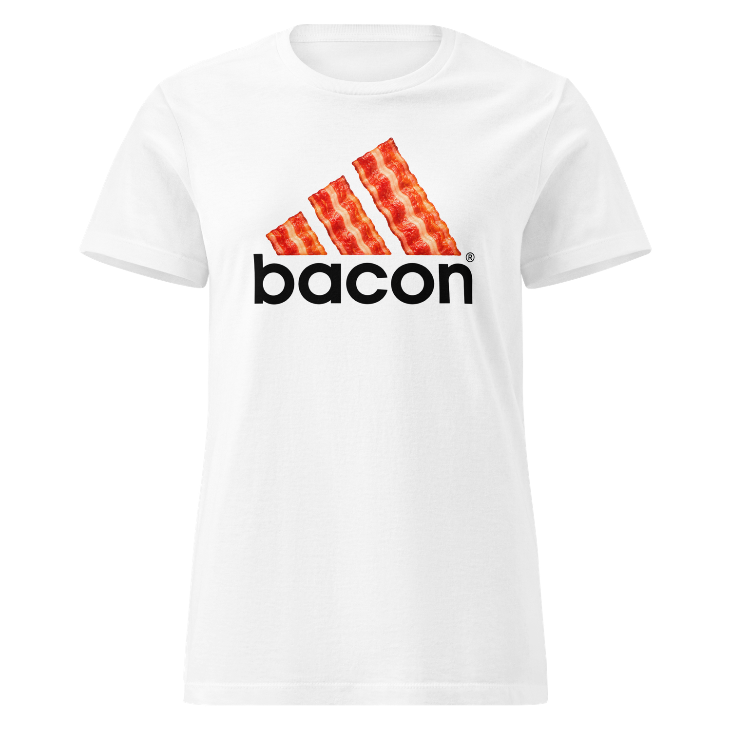 Camiseta mujer blanca "bacon" ilustración