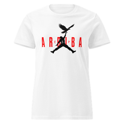 Camiseta mujer blanca "arriba esp" rojo