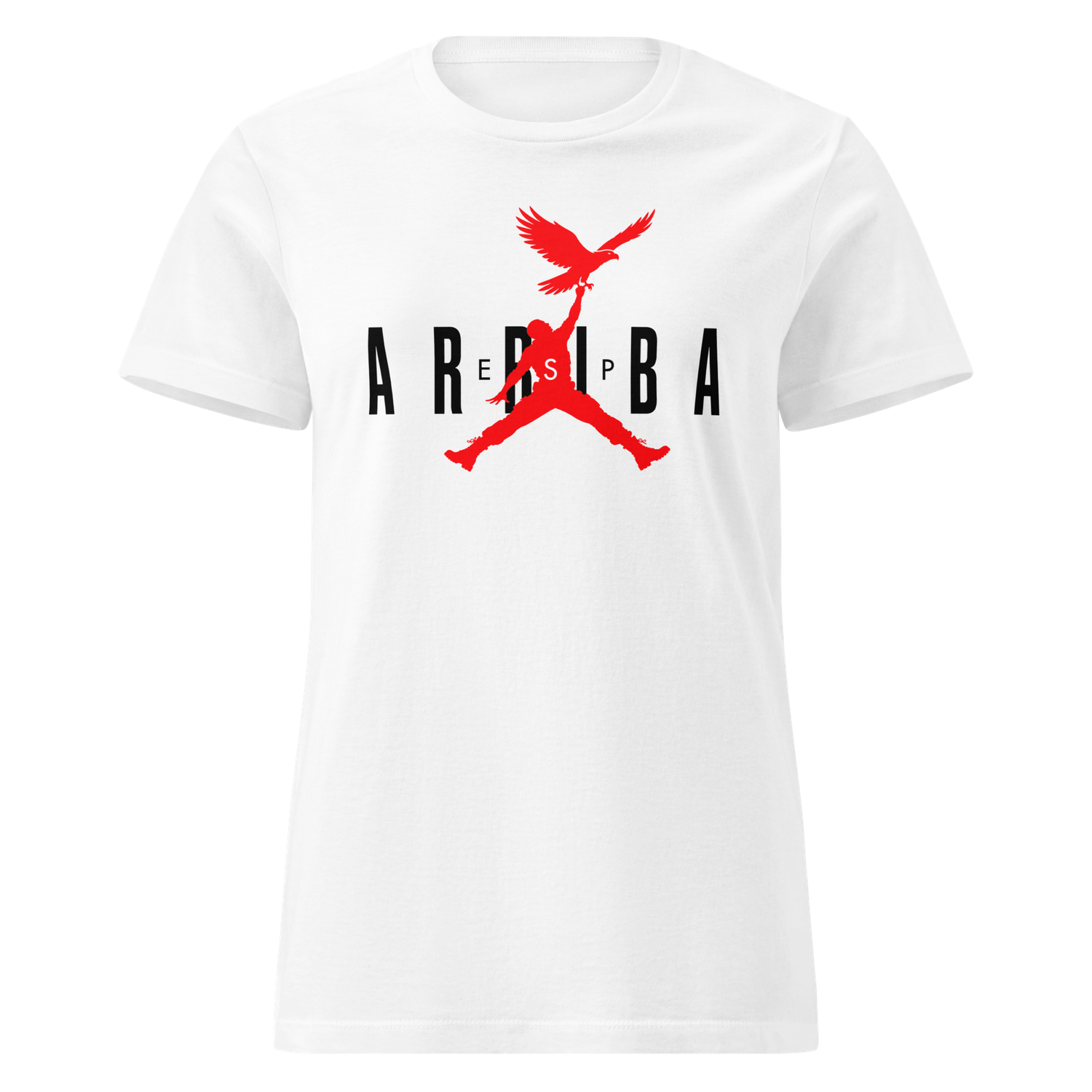 Camiseta mujer blanca "arriba esp" negro