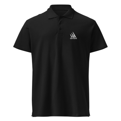 Polo bordado negro "ARRIBA" blanco