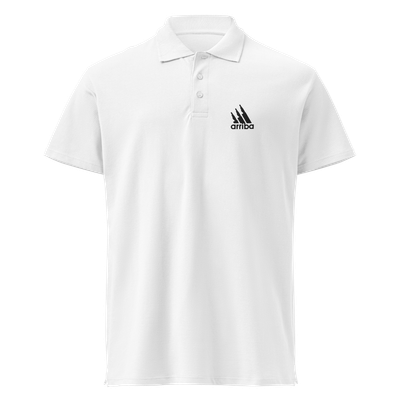 Polo bordado blanco "ARRIBA" negro