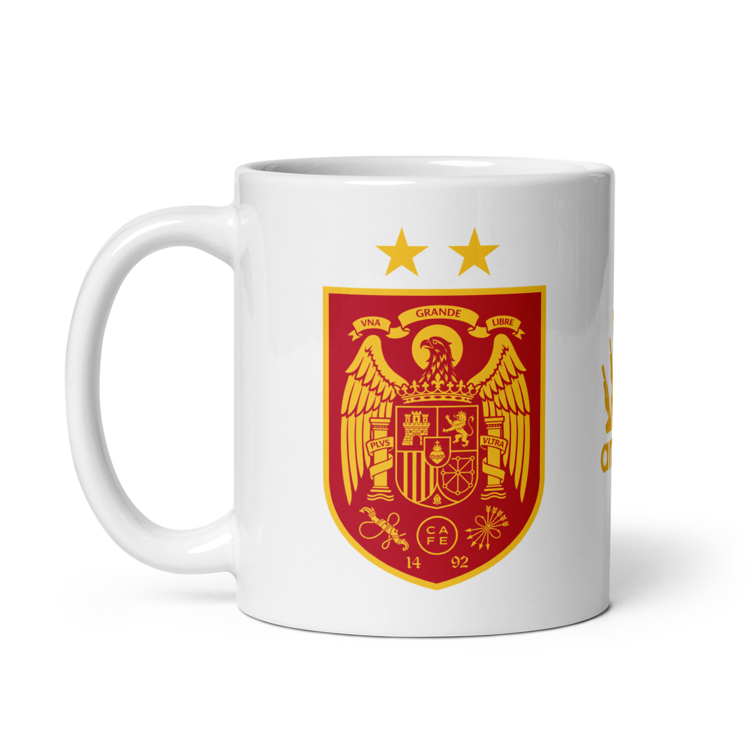 Taza blanca "escudo selección" amarillo - rojo